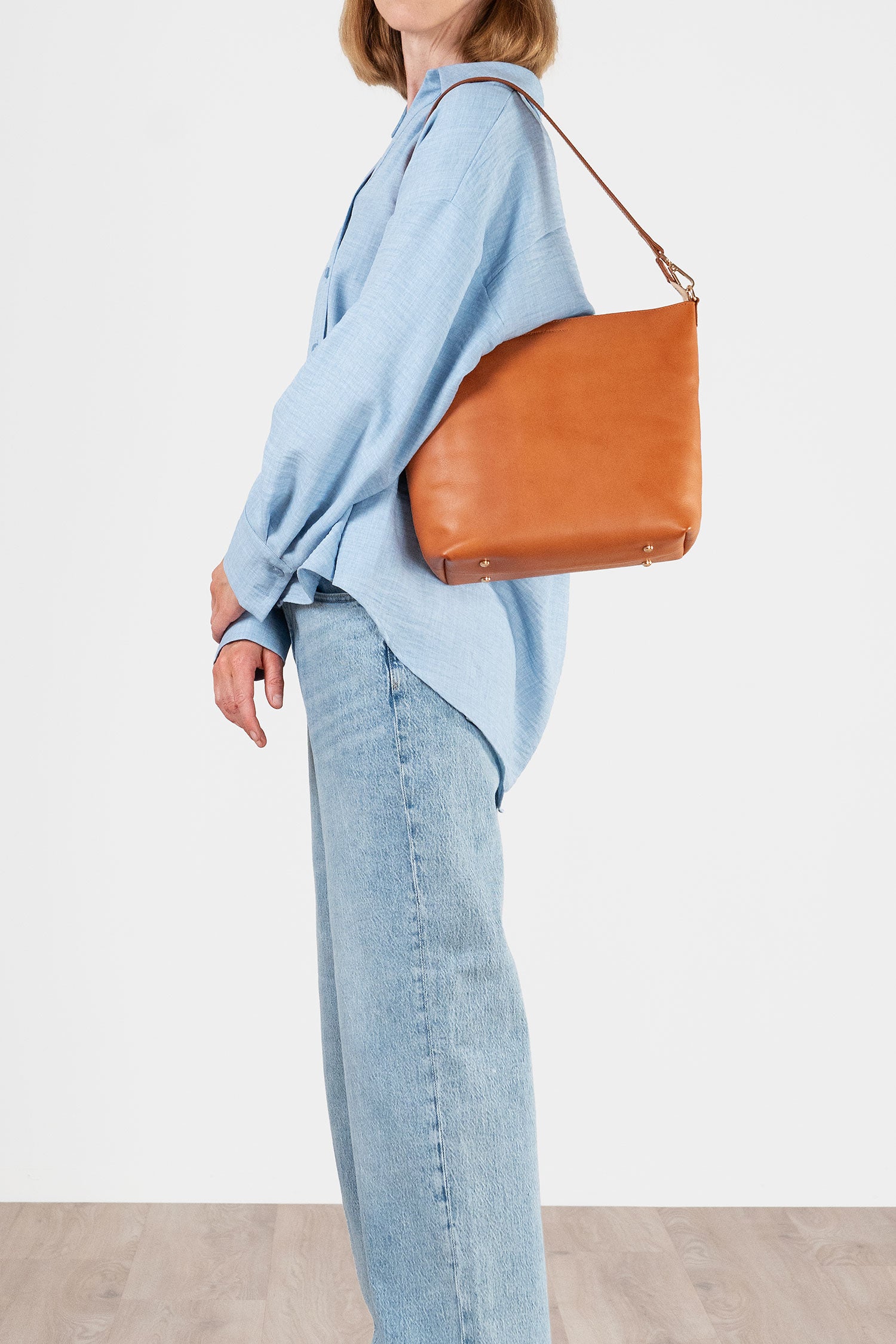 Sandain tan leather bag Marie 